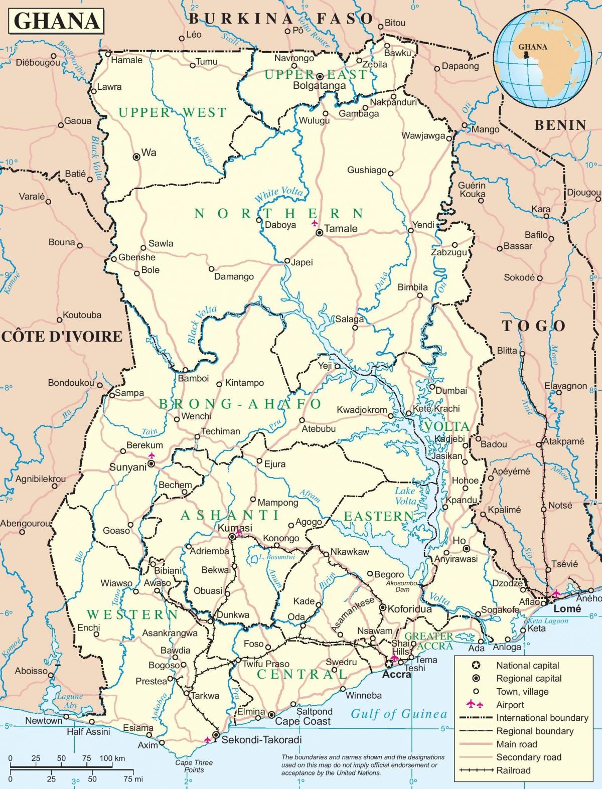 карта Гани