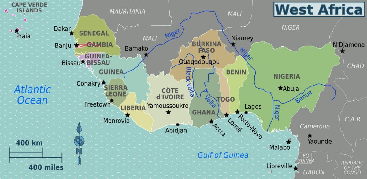 Карта Західної Африки Гана