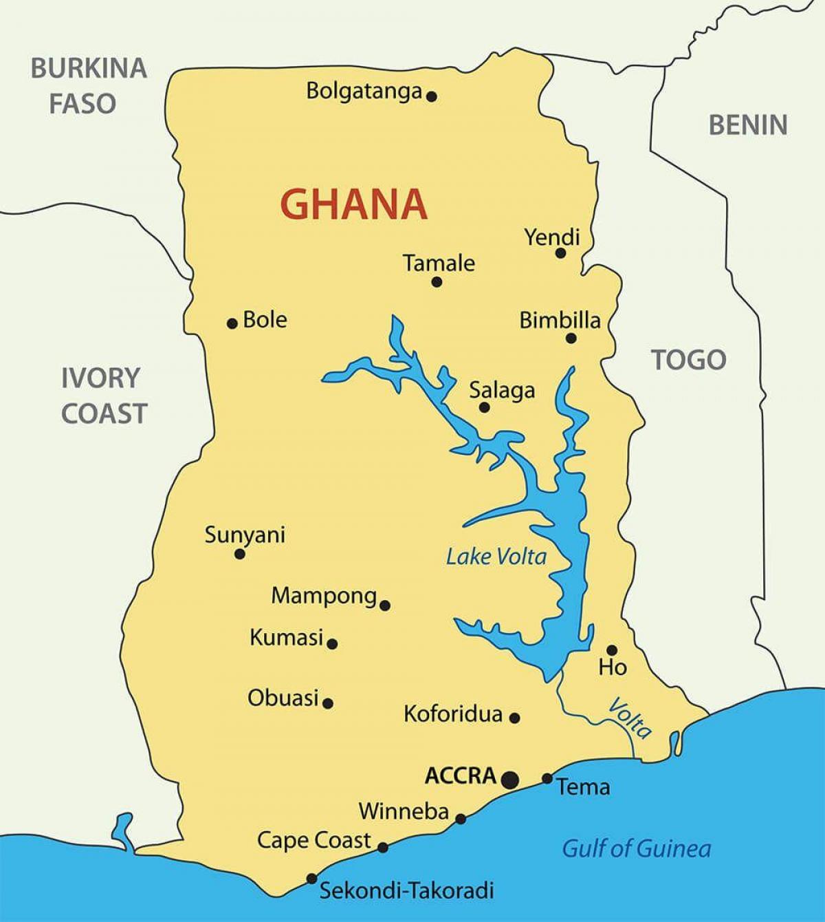 Гана карта з містами