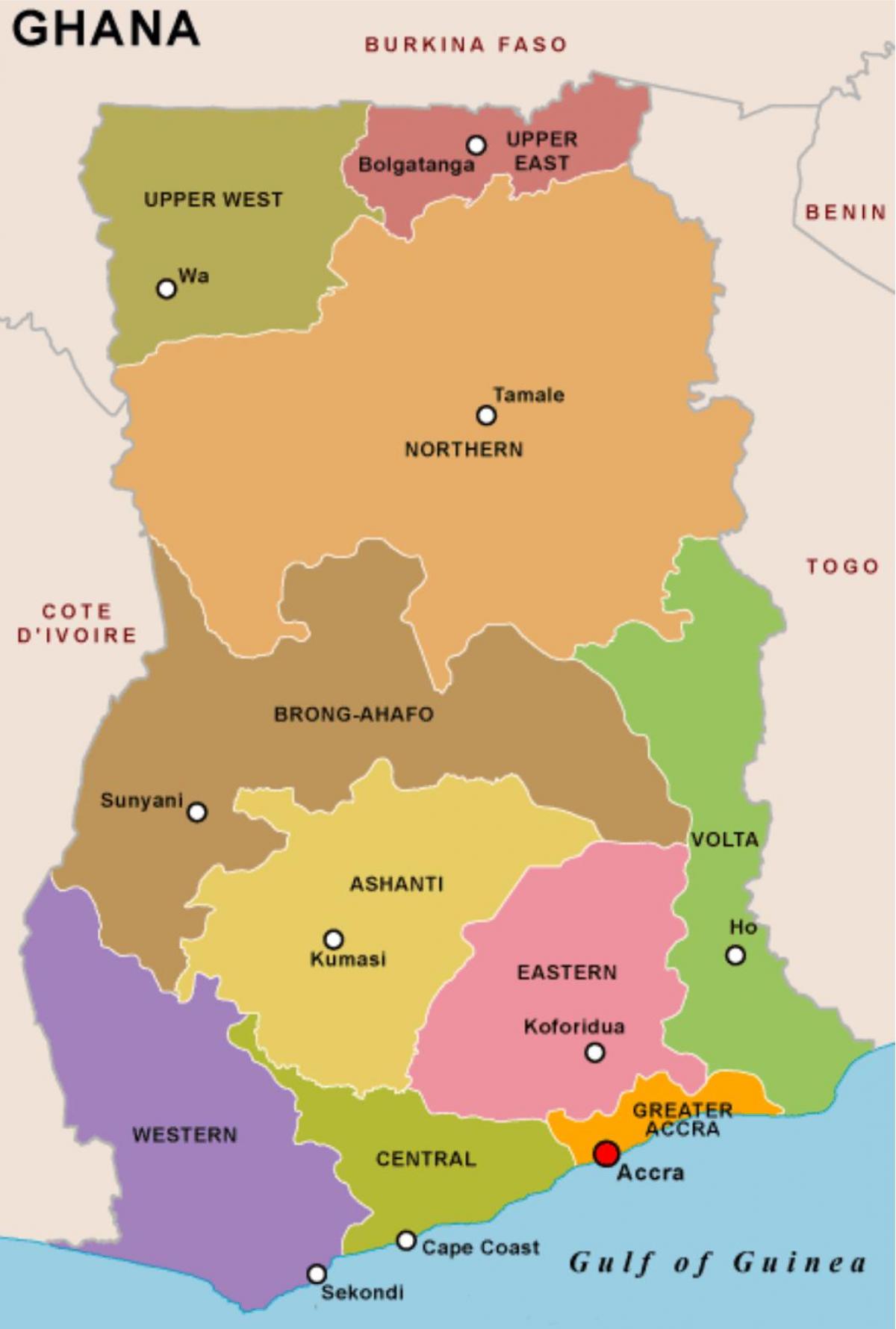 Гана карта регіонів